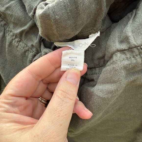 Womens petite Casual Drawstring Pants - Green - Picture 3 of 6